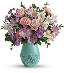 Teleflora's Blushing Aqua Bouquet from Fields Flowers in Ashland, KY